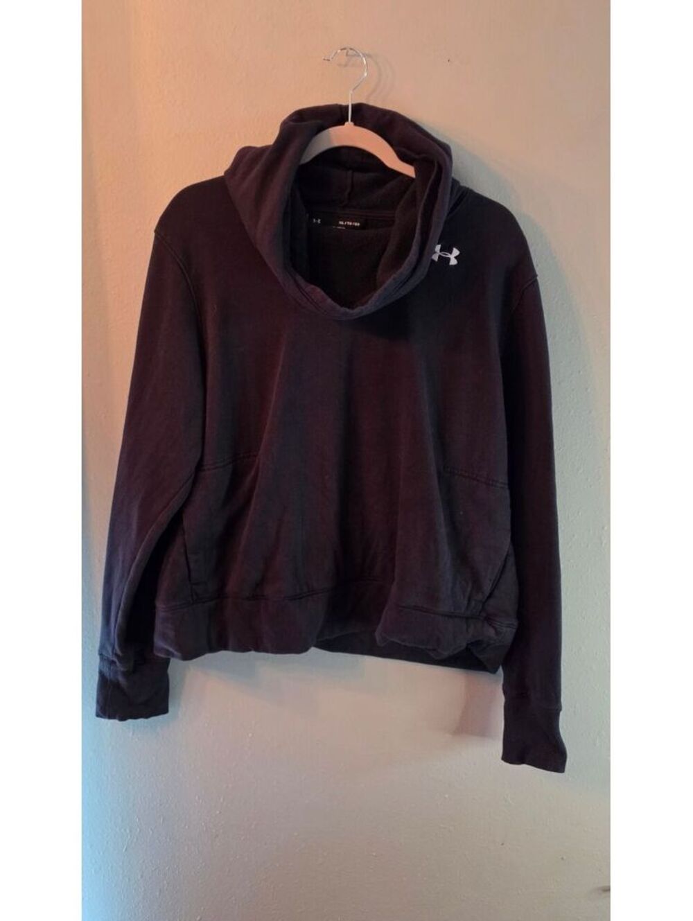 Under Armour Women’s XL Black Loose Fit Fleece Cowl Neck Pullover Hoodie
